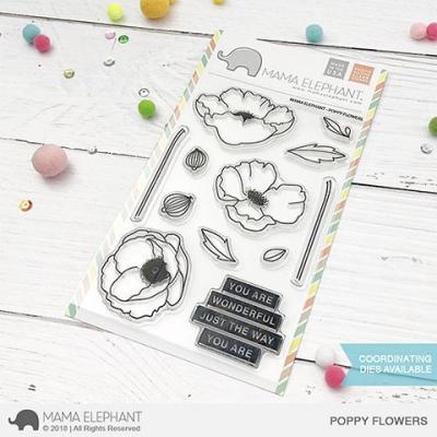 Mama Elephant Stempel - Poppy Flowers
